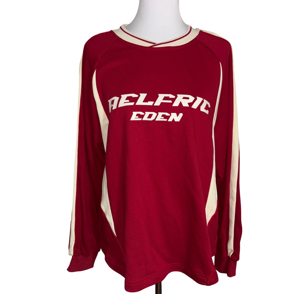 Aelfric Eden Burgundy Cream Sweatshirt Oversized